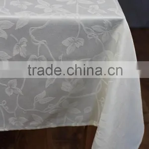 T/C Popular Jacqured White Cheap Table Cloth thumbnail-5
