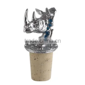 Zince Alloy Rhinoceros Rhinestone Wine Bottle Stopper Bar Accessories thumbnail-2