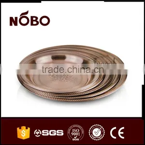 Copper Color Arabi Metal Serving Tray thumbnail-5