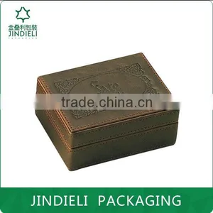 Dark Brown Leather Wooden Watch Gift Box Packaging thumbnail-1