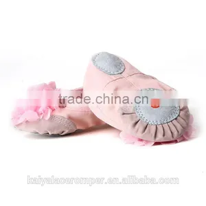 Wholesale Baby Dance Shoes,Pink Shoes With Flower Toddler Girls Bridal Ballet Shoes thumbnail-2