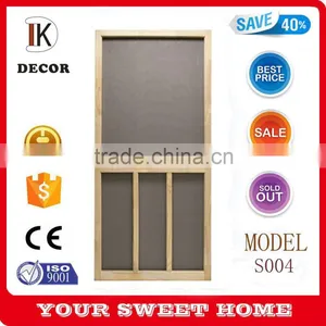 T Bar Solid Stainable Unfinished Wood Screen Door Natural Color thumbnail-1