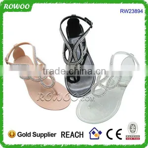 Hot Selling Ladies Fancy Flat Sandal Pvc Jelly Fashion Sandals thumbnail-1