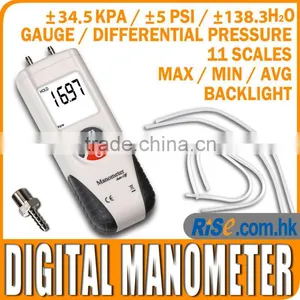 Digital Air Pressure Meter Manometer Gauge and Differential Pressure Max 20psi thumbnail-1