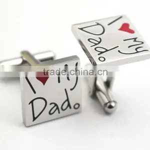 Hottets Father Day's Gift Stainless Steel Love Dad Cufflink Wholesale thumbnail-5