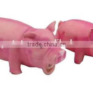 Colored Latex Pig With Real Sound Dog Toy Display Pink Pig Dog Toy thumbnail-3