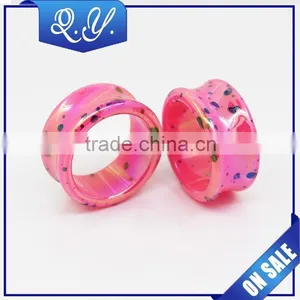 China Wholesale Colored Acrylic Printed Piercing Jewelry Fashion Ear Tunnel & Ear Expander thumbnail-5
