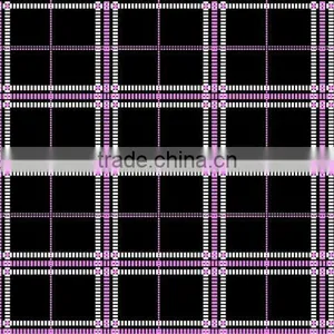 Taffeta Black Red White Plaid Fabric Textile thumbnail-1