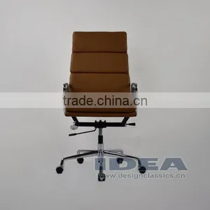 Replica EA219 Charles Office Chair - Tan Color Genuine Leather thumbnail-2