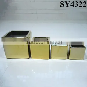 Hotsale Silver Round Ceramic Indoor Flower Pot Wholesale thumbnail-2