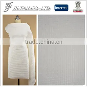 Jiufan Textile Embossed Scuba 100% Polyester Fabric White Checks Jacquard Fabric thumbnail-1