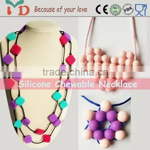 Hot Sale Fashion Jewelry,Wooden Necklace/BPA Free Silicone Jewelry thumbnail-1