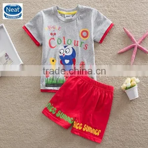 (TK1080) 6 Colors Grey 2-6Y Neat Baby Boy Summer Suits Kids Sets Cheap China Wholesale Clothing thumbnail-1