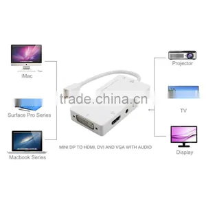 Mini DP to VGA /DVI and HD MI With Audio Adapter thumbnail-3