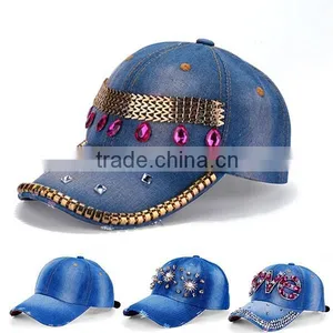 Fashion Design Denim Febric Hats For Sale thumbnail-1