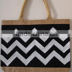 2014 CHEVRON JUTE SHOPPING BAG thumbnail-1