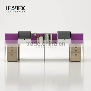 Modern Wooden Open 4 Person Modular Cubicle Modern Office Workstations thumbnail-3