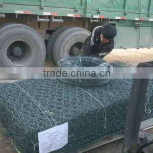 PVC Coated Gabion Mattress, Green Wire Gabion Box thumbnail-5
