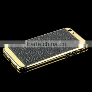 Special Leather Design for Iphone Gold Back for Iphone Gold 24k Housing thumbnail-2
