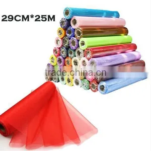 25M X 29CM Organza Roll Sash Chair Bows Table Runner Sashes Swags For Wedding thumbnail-1