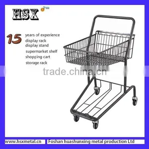 Supermarket Powder Coat Double Shopping Basket Cart Trolley HSX-S470 thumbnail-6