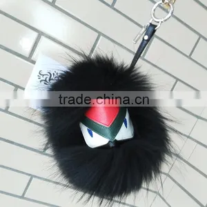 Real Fur Monster Pom Pom Fur Balls Doll Ball Pom Pom Keychain thumbnail-5