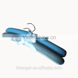 15" Padded Hanger , Cheap Gridding Clothe Hanger ,mesh Top Hanger thumbnail-3