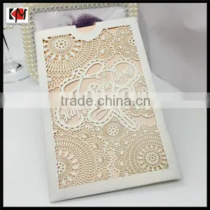 Happy Wedding Printed Laser Cut Wedding Invitation Card Wholesale thumbnail-1