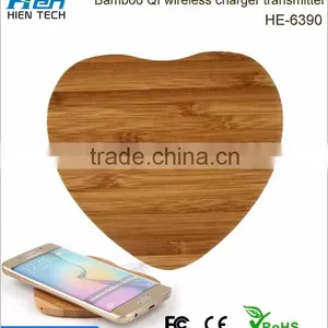Hot Sell Universal Bamboo Mobile Phone qi Wireless Charger Power for Sony Xperia z C6603 thumbnail-3