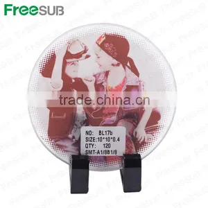 Logo Printing L100*H100*W4mm Round Coaster Sublimation Toughened Blank Glass Photo Coaster thumbnail-4