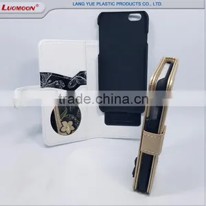 Flower PU Leather Mirror Slider + Universal PC Cover Wallet Phone Case for 4.7inch IPhone 6 6s 7 thumbnail-5