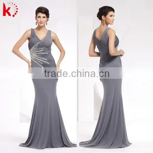 Sleeveless V Neck Cotton Long Maxi Dress Mother The Bride Dress thumbnail-1
