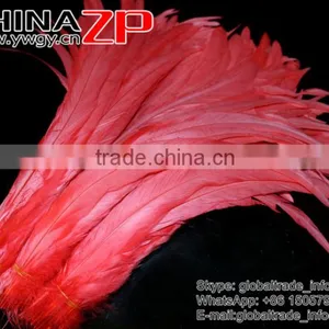 NO.1 Supplier CHINAZP Bulk Sale Good Quality Cheap Colored Melon Red Fully Dyed Rooster Chicken Feathers thumbnail-4