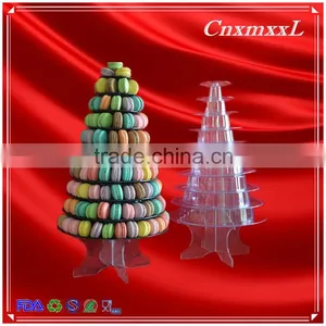 Clear and Black Macaron Box Cookies Boxes 1-10 Layers 237 Macarons Diplay Tower Plastic Stand Packaging thumbnail-1