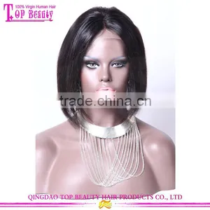 7A Grade Brazilian Human Hair Glueless Lace Front Human Hair Short Bob Wigs For Black Women thumbnail-1