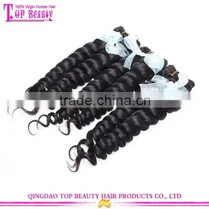 100% Hand Tied Virgin Indian Remy Hair Weft Unprocessed Indian Hair Extension Natural Hair Extensions thumbnail-1