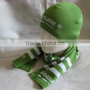 2015 Acrylic Jacquard Striped Knitted Hat Scaf Set Skull Designs thumbnail-1