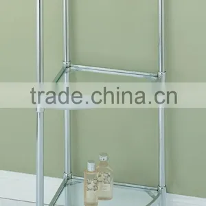 3 Tier Corner Bathroom Triangle Glass Shelf Storage Rack thumbnail-1