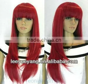 Stylish Long Straight Burgundy Women's COSPLAY Wigs thumbnail-1
