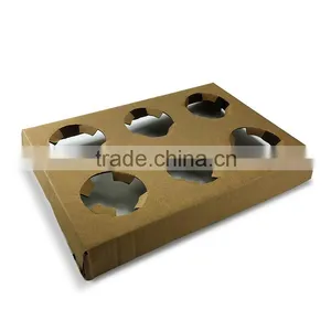 Disposable Six Cup Holder Take Away Coffee Paper Cup Holder thumbnail-3