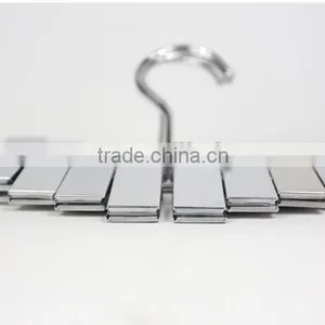 New Design Beautiful Silver Color Metal Pants Hanger With Clips thumbnail-6