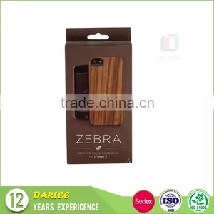 ShenZhen Wooden Color Book Shaped Mobile Phone Case Packaging Box With Hang Hole thumbnail-1