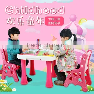 Kids Plastic Study Table and Chair Set thumbnail-1