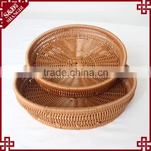 Round Shape Rattan Craft Fruit Proofing Basket for Supermarket Storage thumbnail-5