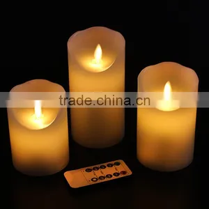 Flameless Candles 3pcs Moving Wick Led Wax Candles With Remote Control Flickering Flameless Candle LED Candles Set 4" 5" 6" thumbnail-6