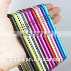 Mobile Phone Shell Hippocampal Buckle Double Color Arc Metal Bumper& Metal Back Cover Case for Iphone6/6plus thumbnail-1