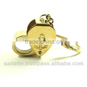 Nautical Art Brass Magnifier Nautical Key Chain Key Ring thumbnail-1