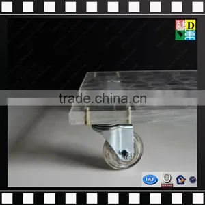 Acrylic Moveable Side Table Crystal PMMA Luxury Coffee Table Modern Acrylic Trolley With Wheels From China Manufacturer thumbnail-4