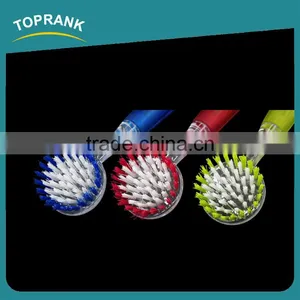 Toprank New Design Household Colorful Round Head Plastic Dish Pot Scrub Brush With Handle For Kitchen Cleaning thumbnail-2