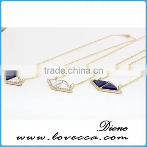 Dubai Gold Necklace Fashion Gold Long Chain Gemstone Necklace thumbnail-5